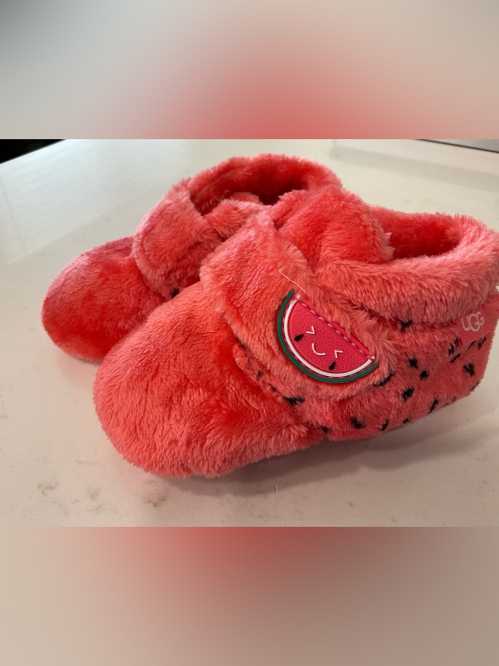 UGG Coral Pink Plush Slide Slippers